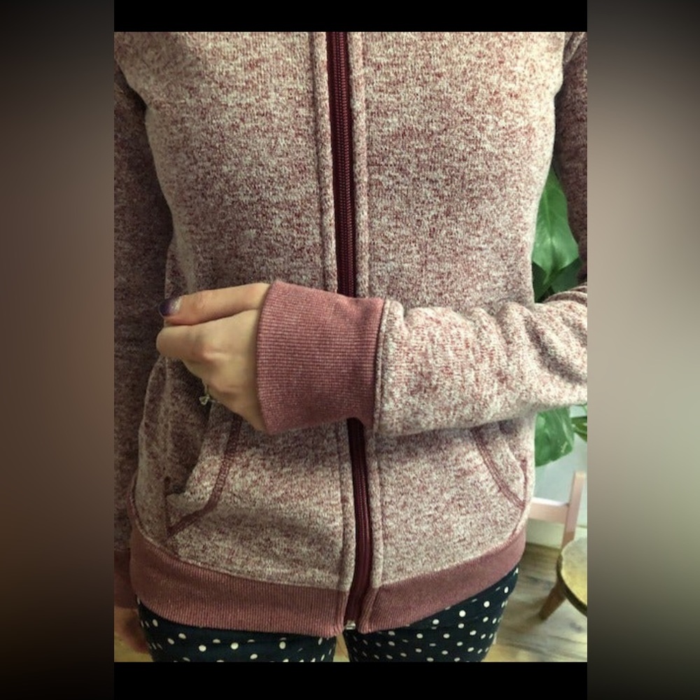 live love dream heather wash zip up sweater with hood